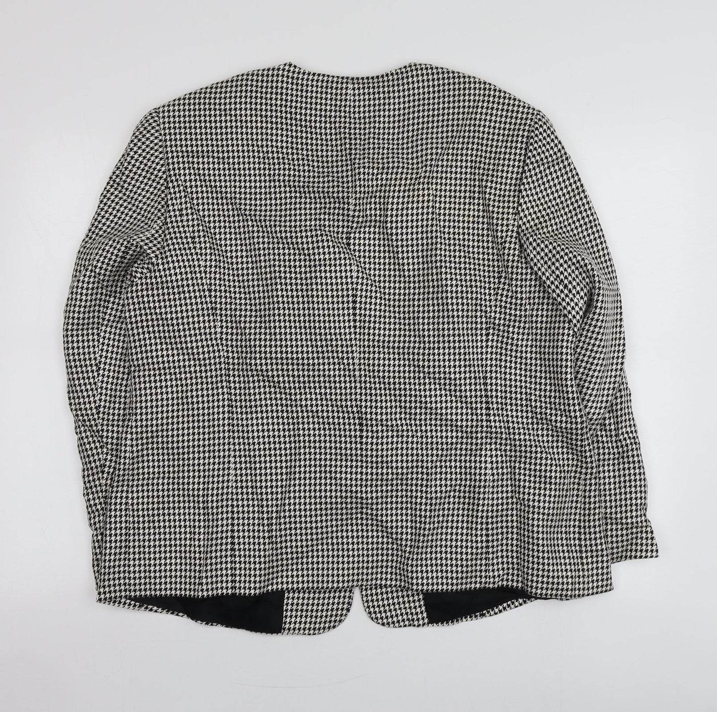 Gerry Weber Womens Beige Houndstooth Polyester Jacket Blazer Size 14