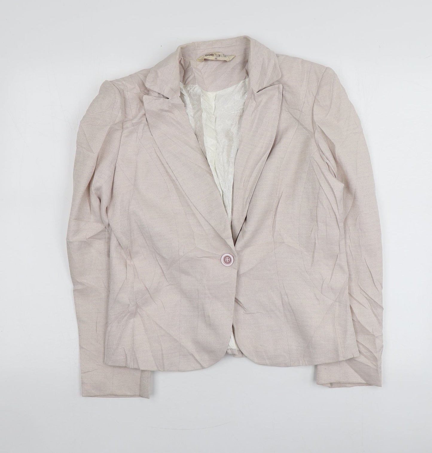 Bonmarché Womens Pink  Polyester Jacket Blazer Size 12