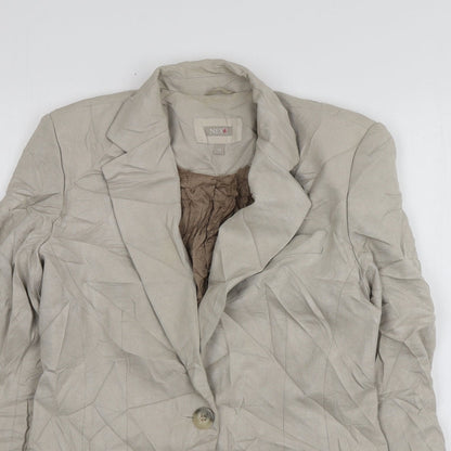 NEXT Womens Beige  Viscose Jacket Suit Jacket Size 12