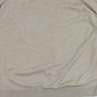 River Island Mens Beige Round Neck  Acrylic Pullover Jumper Size XL