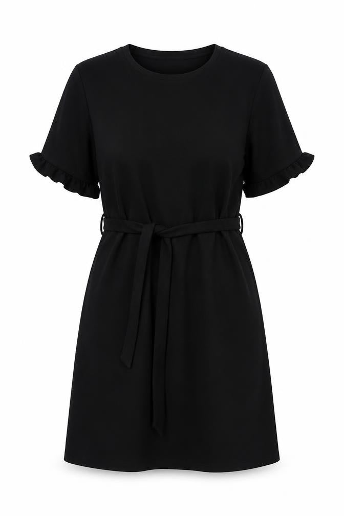 Boohoo Womens Black  Polyester Trapeze & Swing  Size 12  Round Neck
