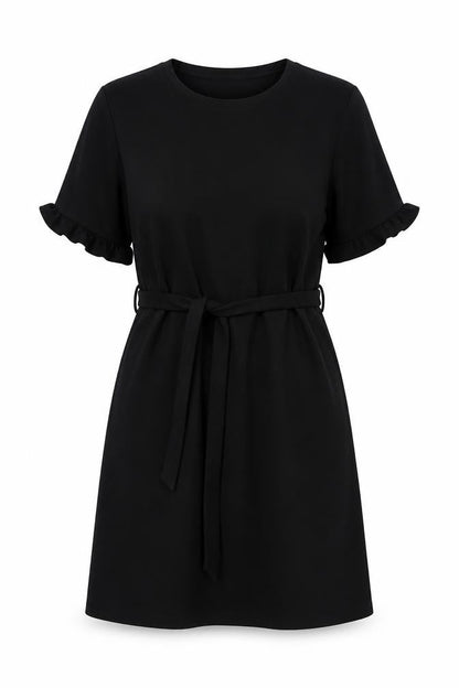 Boohoo Womens Black  Polyester Trapeze & Swing  Size 12  Round Neck