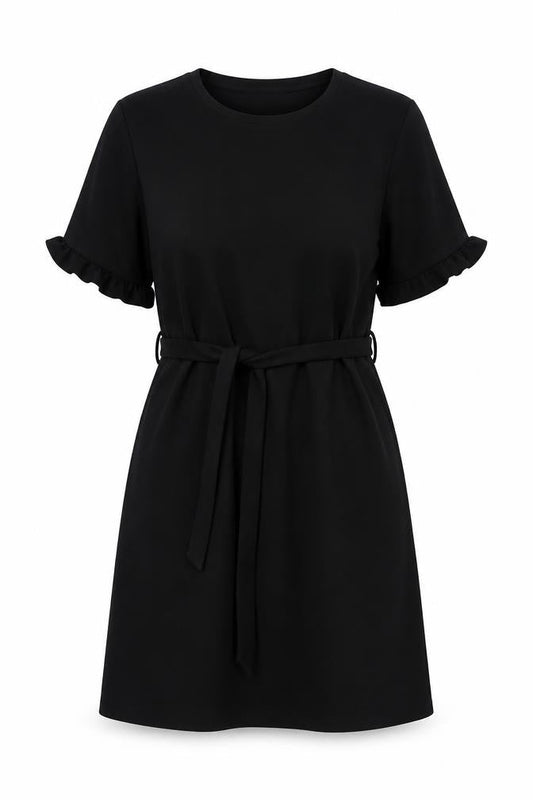 Boohoo Womens Black  Polyester Trapeze & Swing  Size 12  Round Neck