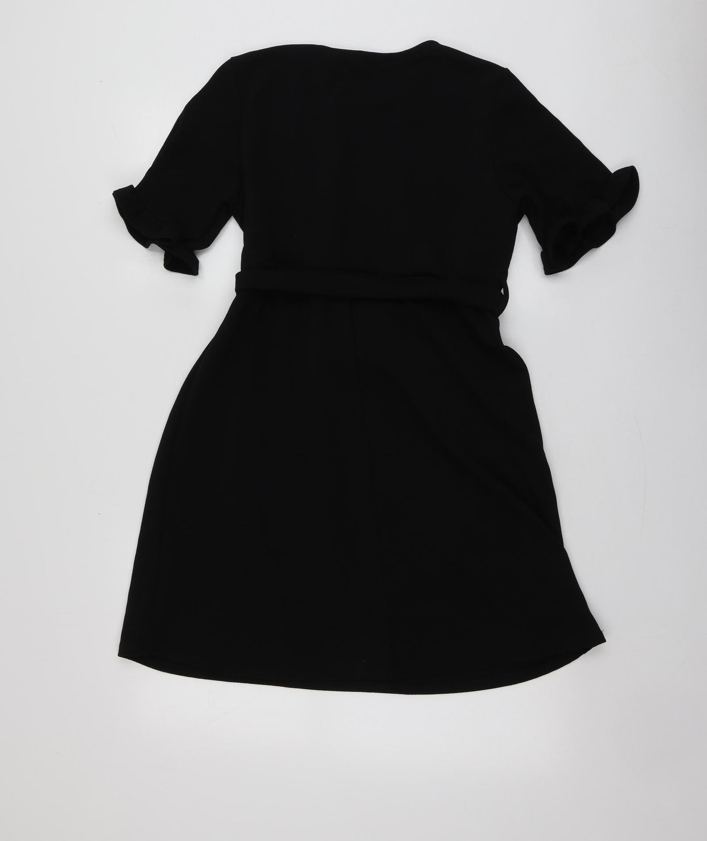 Boohoo Womens Black  Polyester Trapeze & Swing  Size 12  Round Neck