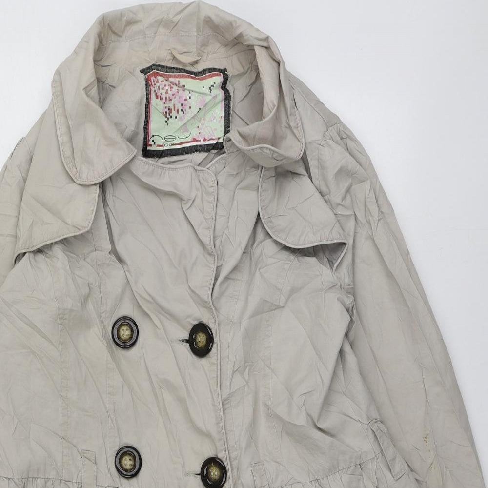 New Look Womens Beige   Motorcycle Jacket Blazer Size 12