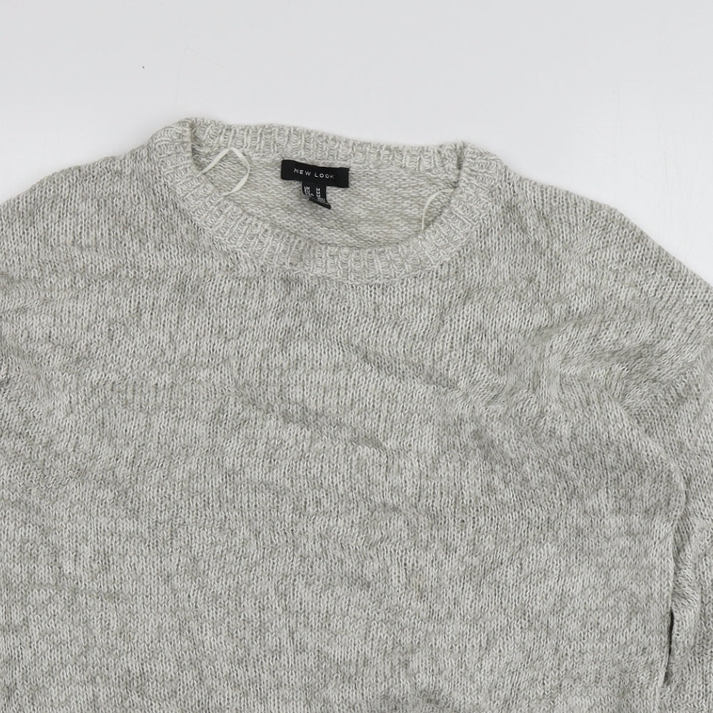 New Look Mens Grey Round Neck  Acrylic Pullover Jumper Size M