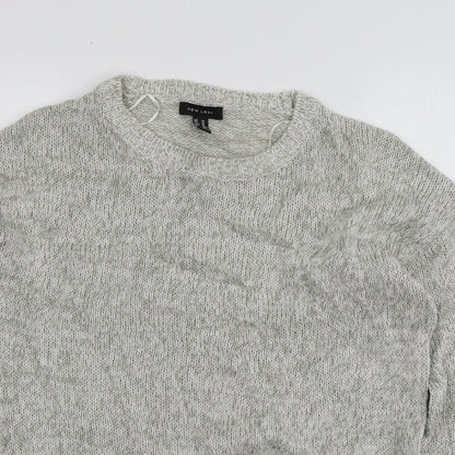 New Look Mens Grey Round Neck  Acrylic Pullover Jumper Size M