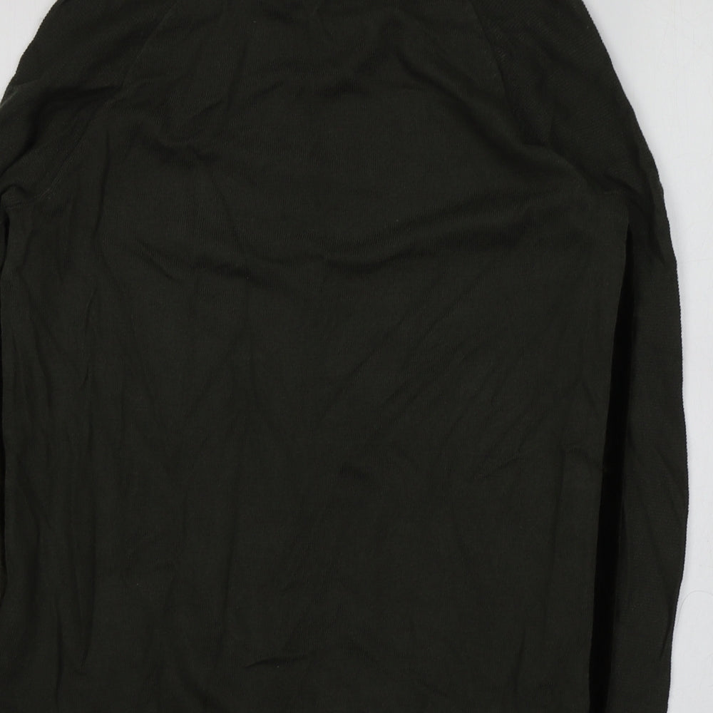 Pewr Una Womens Green Round Neck  Viscose Pullover Jumper Size 12