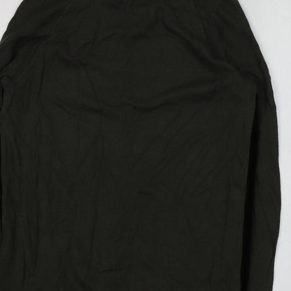 Pewr Una Womens Green Round Neck  Viscose Pullover Jumper Size 12