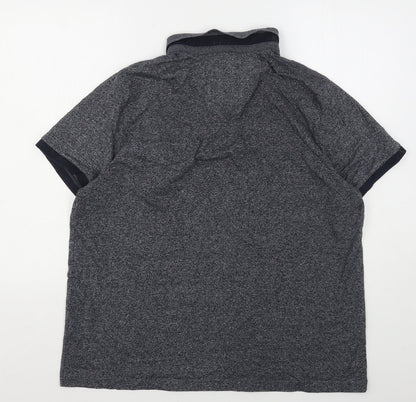Cenrered Mens Grey  Cotton  Polo Size 2XL Collared