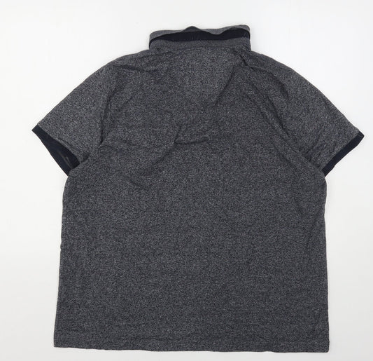 Cenrered Mens Grey  Cotton  Polo Size 2XL Collared