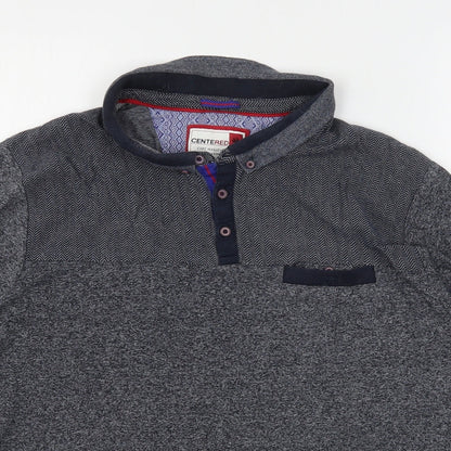 Cenrered Mens Grey  Cotton  Polo Size 2XL Collared