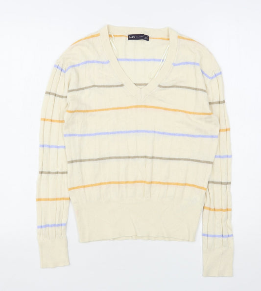 Womens UK Size S Marks and Spencer Beige Pullover Jumper
