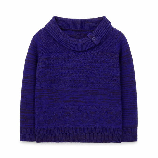 Bonmarché Womens Blue Round Neck Acrylic Pullover Jumper Size S