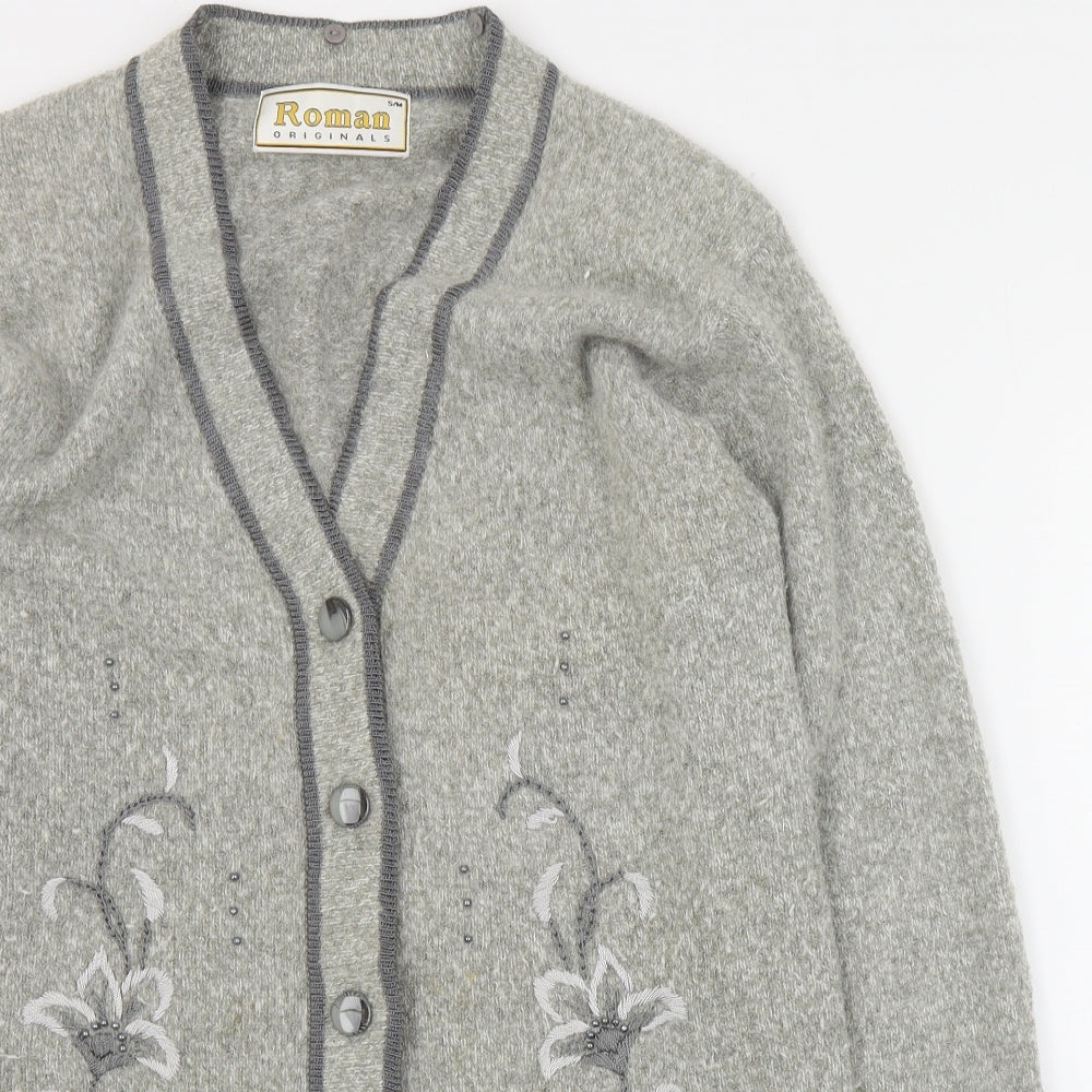 Womens UK Size S Roman Grey Cardigan Jumper