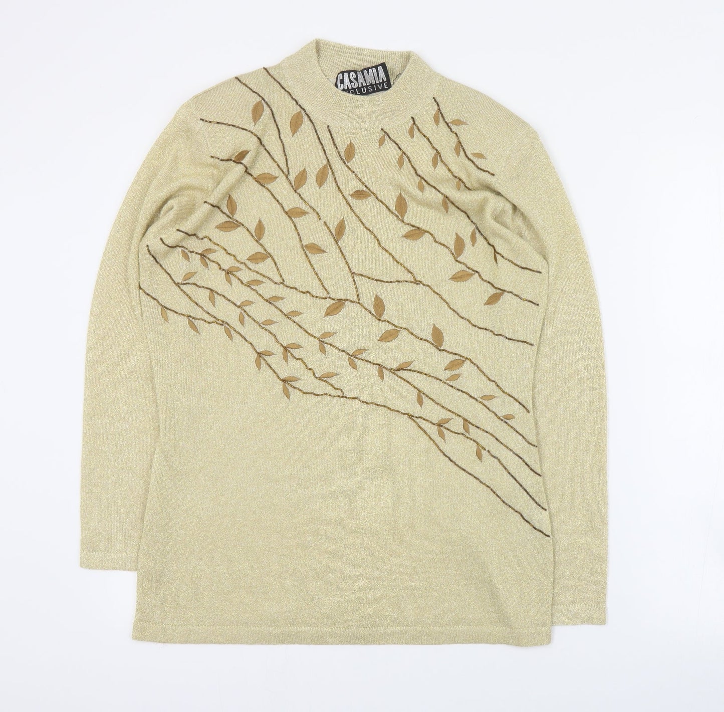 Womens UK Size M Casamia Gold Pullover Jumper