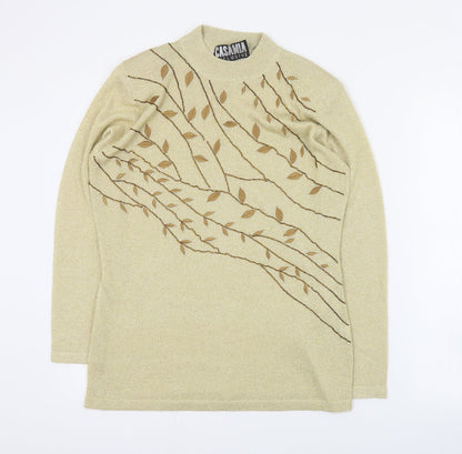 Womens UK Size M Casamia Gold Pullover Jumper
