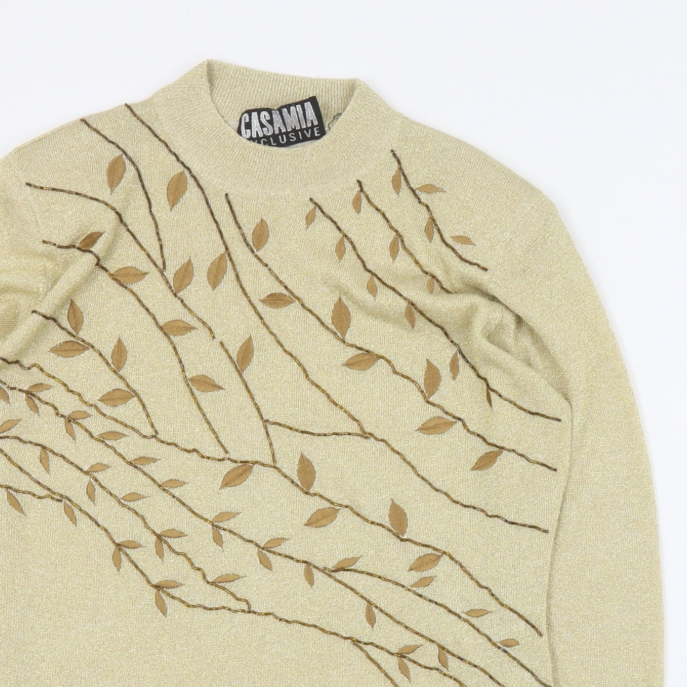 Womens UK Size M Casamia Gold Pullover Jumper