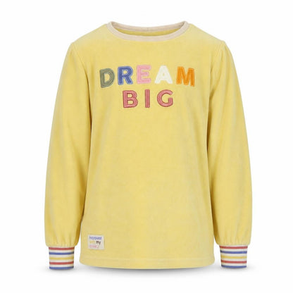 Primark Girls Yellow Crew Neck  Polyester Pullover Jumper Size 8-9 Years  Pullover - Slogan