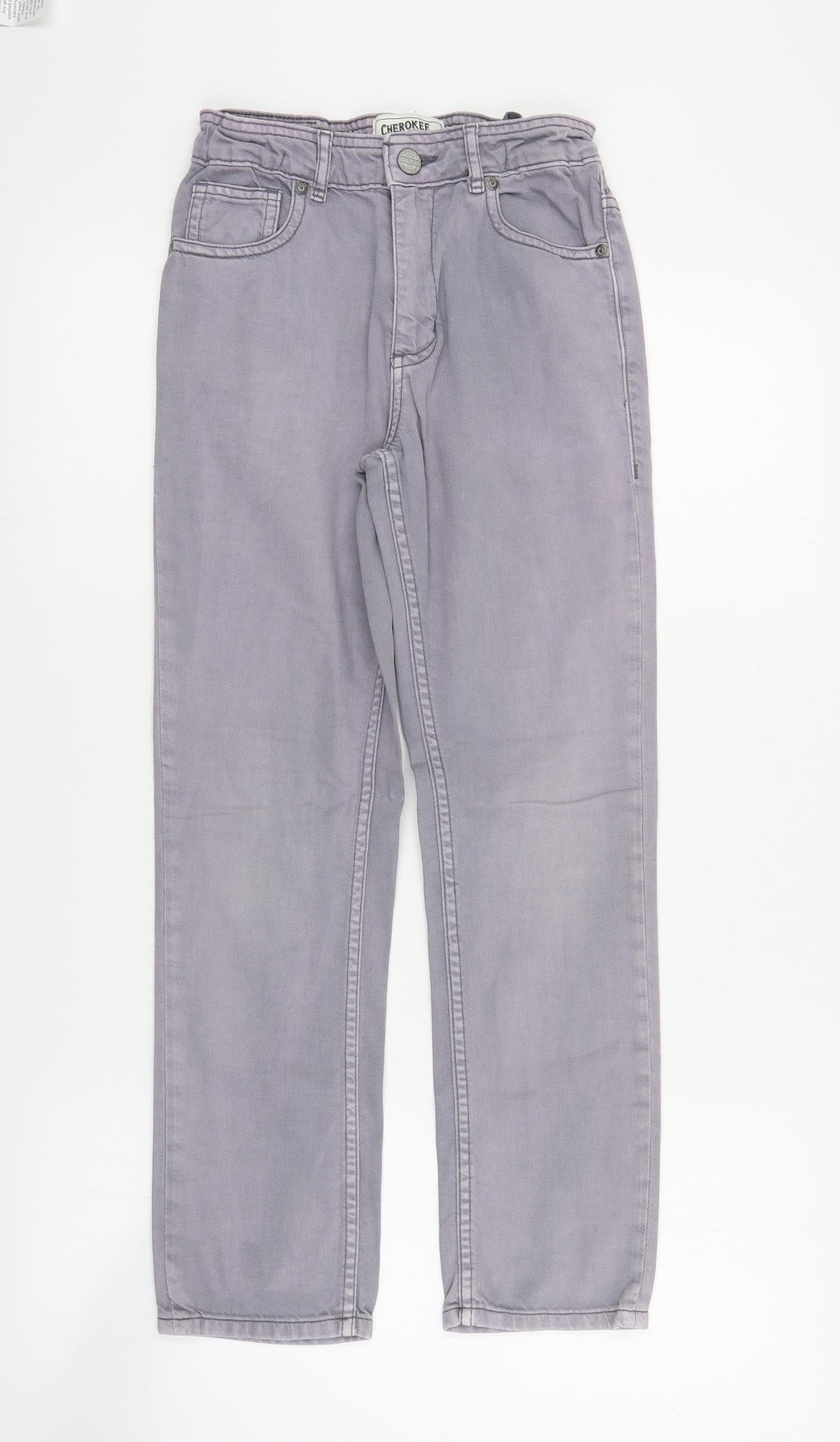 Cherokee Boys Purple  Cotton Straight Jeans Size 9-10 Years  Regular Zip