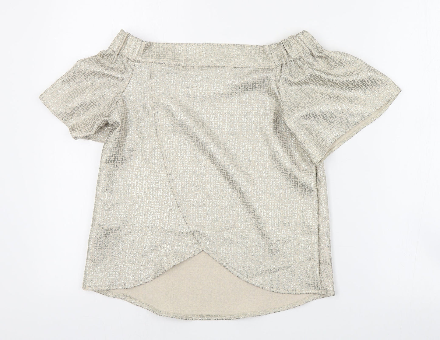 Primark Womens Gold  Polyester Basic Blouse Size 6 Off the Shoulder