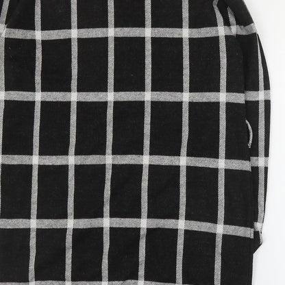 F&F Womens Black Plaid Polyester A-Line  Size 14  Round Neck Pullover