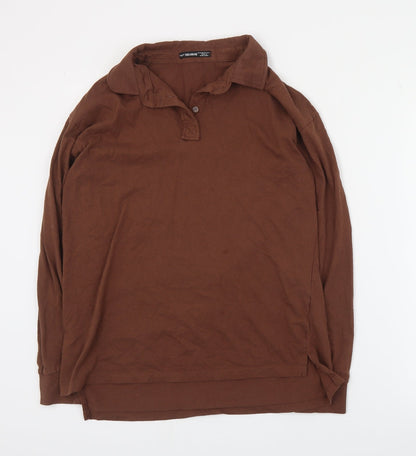 Womens UK Size 10 Threadbare Brown Basic Polo