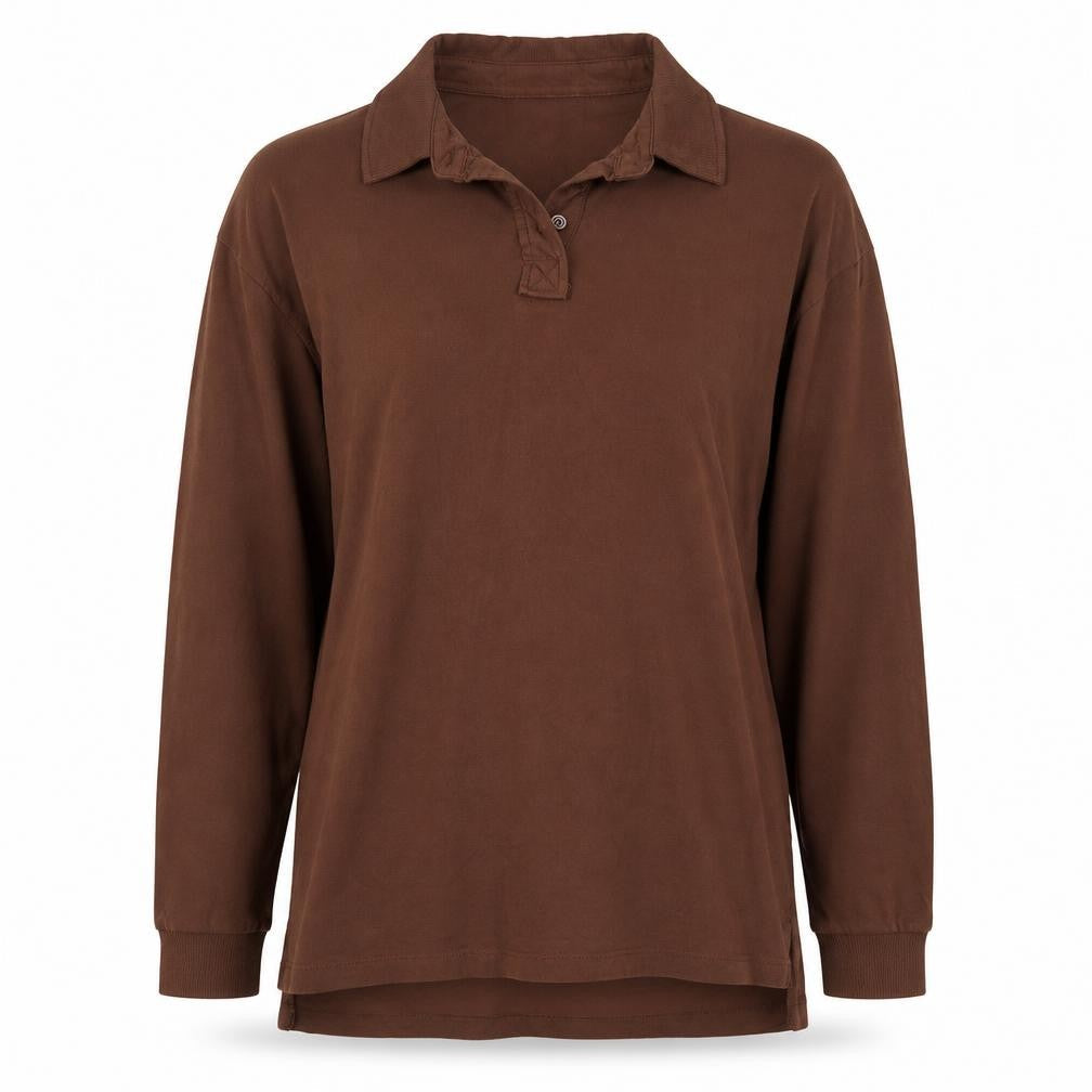 Womens UK Size 10 Threadbare Brown Basic Polo