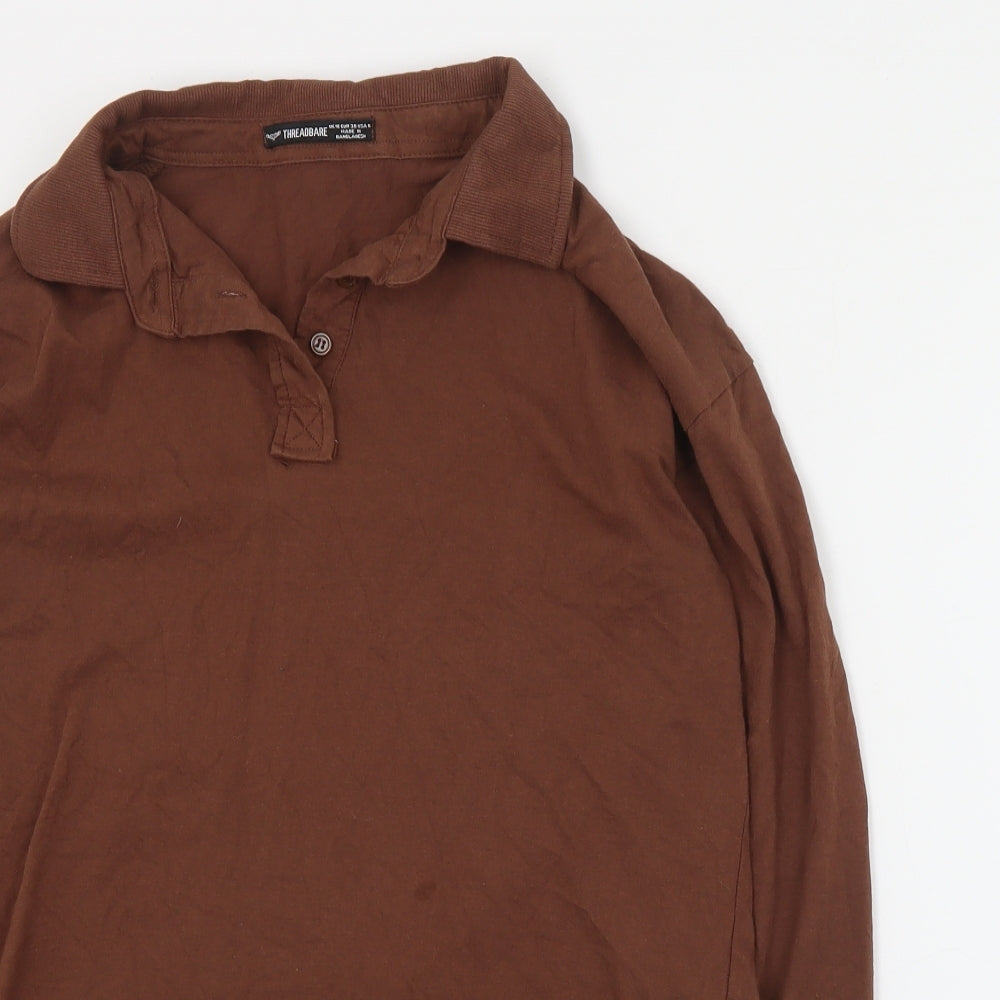 Womens UK Size 10 Threadbare Brown Basic Polo