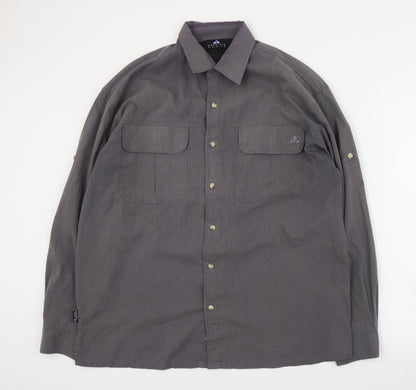 Mens UK Size L Mountain Craft Grey  Button-Up Long Sleeve Casual Shirt