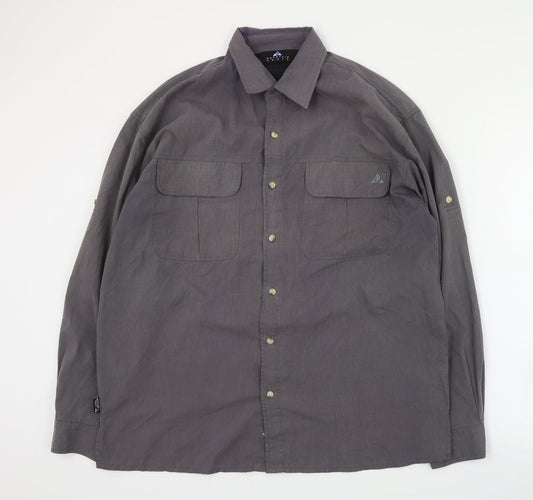 Mens UK Size L Mountain Craft Grey  Button-Up Long Sleeve Casual Shirt