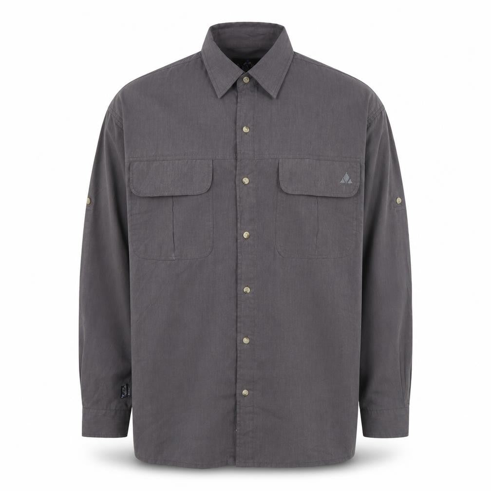 Mens UK Size L Mountain Craft Grey  Button-Up Long Sleeve Casual Shirt