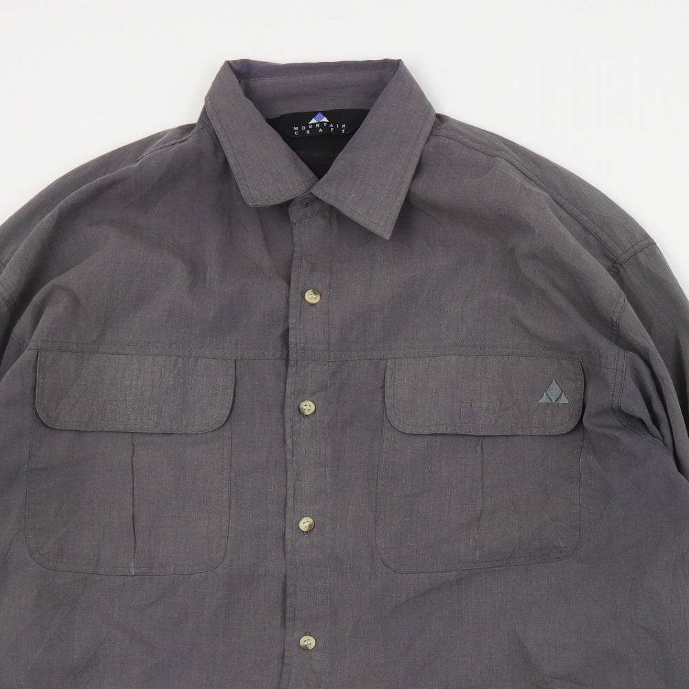 Mens UK Size L Mountain Craft Grey  Button-Up Long Sleeve Casual Shirt