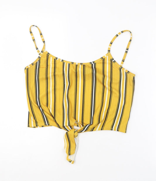 Womens UK Size 14 New Look Yellow Camisole T-Shirt