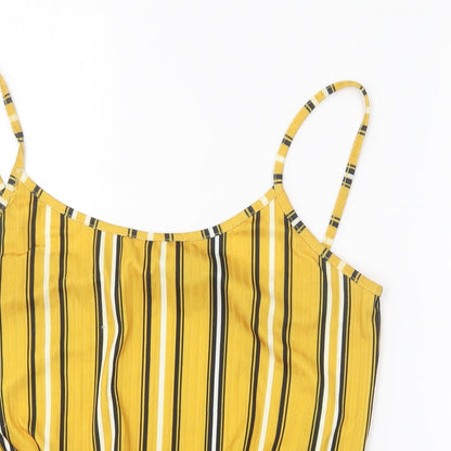 Womens UK Size 14 New Look Yellow Camisole T-Shirt