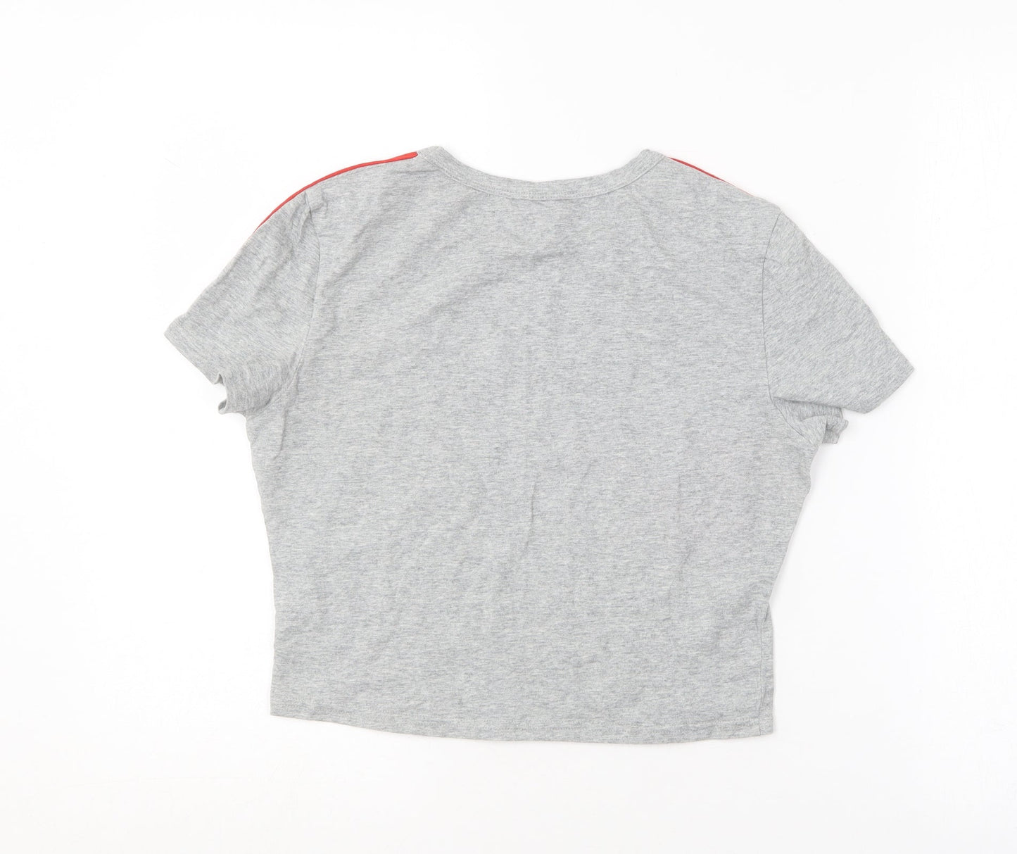 SheIn Womens Grey  Cotton Basic T-Shirt Size L Round Neck