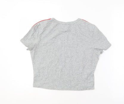 SheIn Womens Grey  Cotton Basic T-Shirt Size L Round Neck