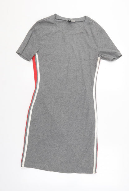 H&M Womens Grey  Polyester Bodycon  Size 42  Round Neck