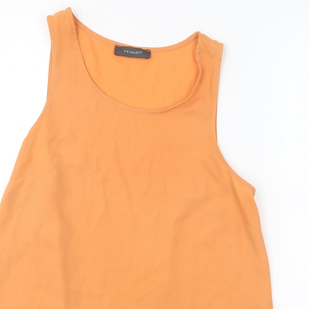 Primark Womens Orange  Polyester Basic Blouse Size 8 Square Neck