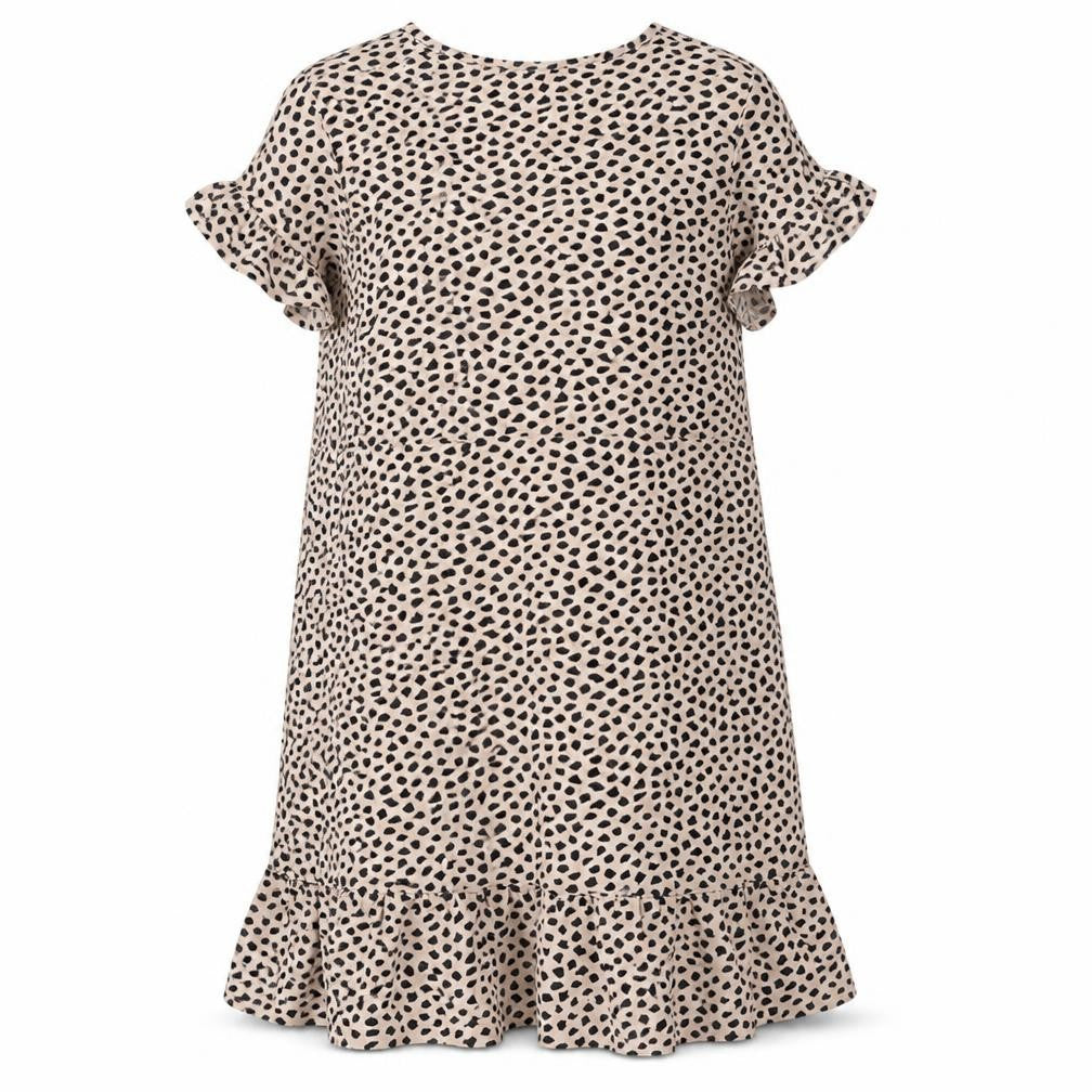 SheIn Womens Beige Animal Print Polyester Shift  Size S  Round Neck