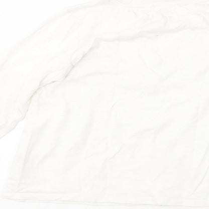 NEXT Girls White  Cotton Basic T-Shirt Size 10 Years Round Neck