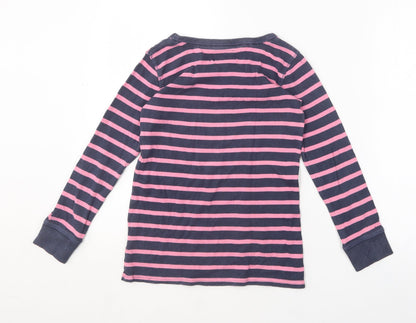 NEXT Girls Multicoloured Round Neck Striped Cotton Pullover Jumper Size 9 Years