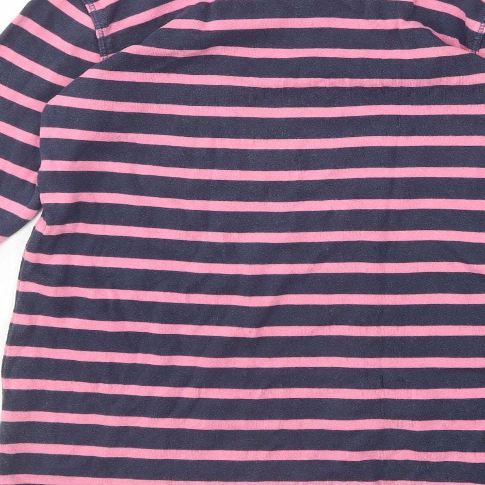 NEXT Girls Multicoloured Round Neck Striped Cotton Pullover Jumper Size 9 Years
