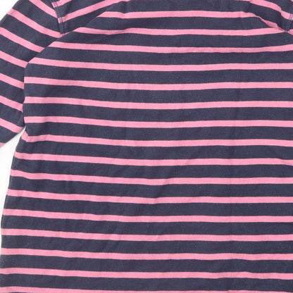 NEXT Girls Multicoloured Round Neck Striped Cotton Pullover Jumper Size 9 Years