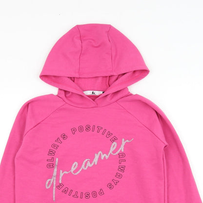 Very Girls Pink  Polyester Pullover Hoodie Size 9 Years  Pullover - Slogan