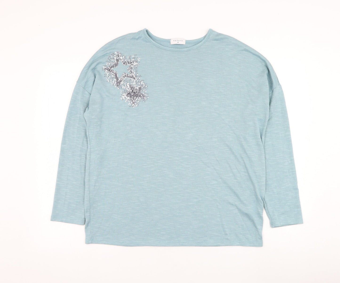 Womens UK Size M Papaya Blue Pullover Jumper