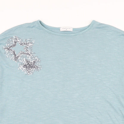 Womens UK Size M Papaya Blue Pullover Jumper