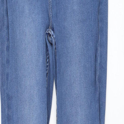 New Look Womens Blue  Cotton Skinny Jeans Size 8 L29 in Regular Zip