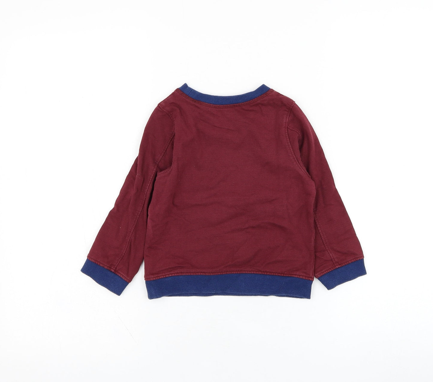 Mothercare Boys Red  Cotton Pullover Sweatshirt Size 2-3 Years  Pullover - Happy little chappy