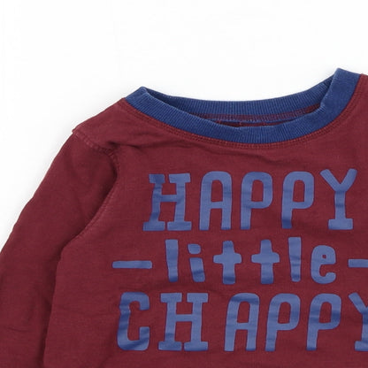 Mothercare Boys Red  Cotton Pullover Sweatshirt Size 2-3 Years  Pullover - Happy little chappy